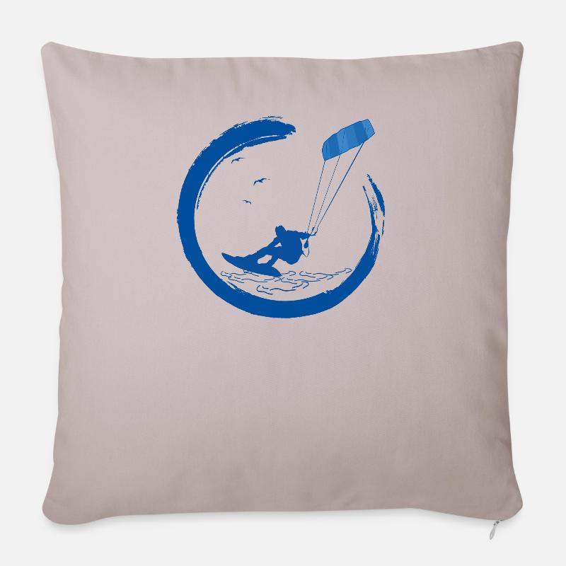 kitesurf kitesurf kitesurf planche de kite surf - Housse de coussin décorative 45 x 45 cm - taupe clair