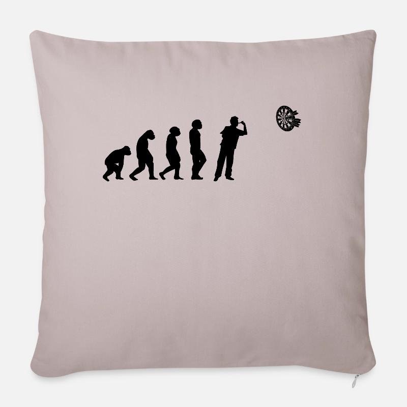 Fléchettes, Jeu de fléchettes, Fléchettes, Évolution du joueur de fléchettes - Housse de coussin décorative 45 x 45 cm - taupe clair