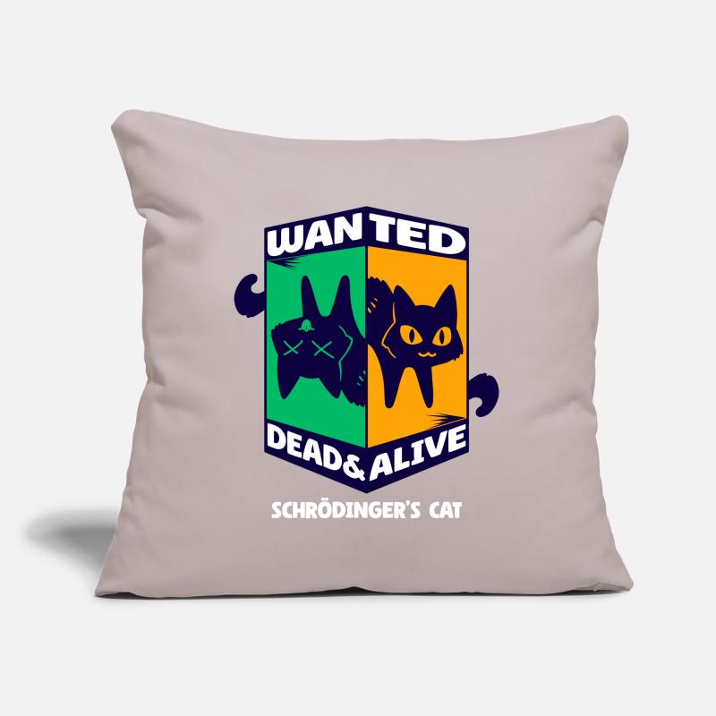Physique Quantum Nerd Dead Alive Le chat de Schrödinger Housse de coussin décorative 45 x 45 cm