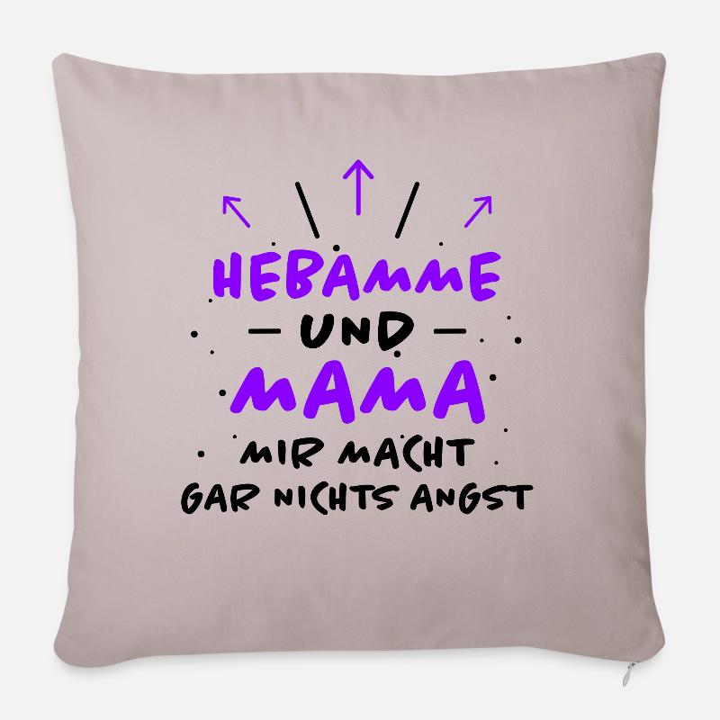 Hebamme Spruch Beruf Lustiges Hebammen Geschenk - Sofakissenbezug 45 x 45 cm - helles Taupe