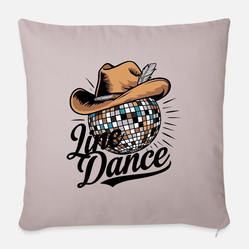 Danse en ligne - Housse de coussin décorative 45 x 45 cm - taupe clair