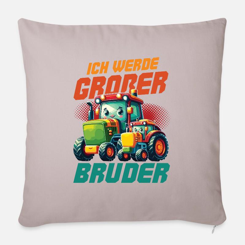 Nachwuchs Verkünden | Ich Werde Großer Bruder 2025 - Sofakissenbezug 45 x 45 cm - helles Taupe