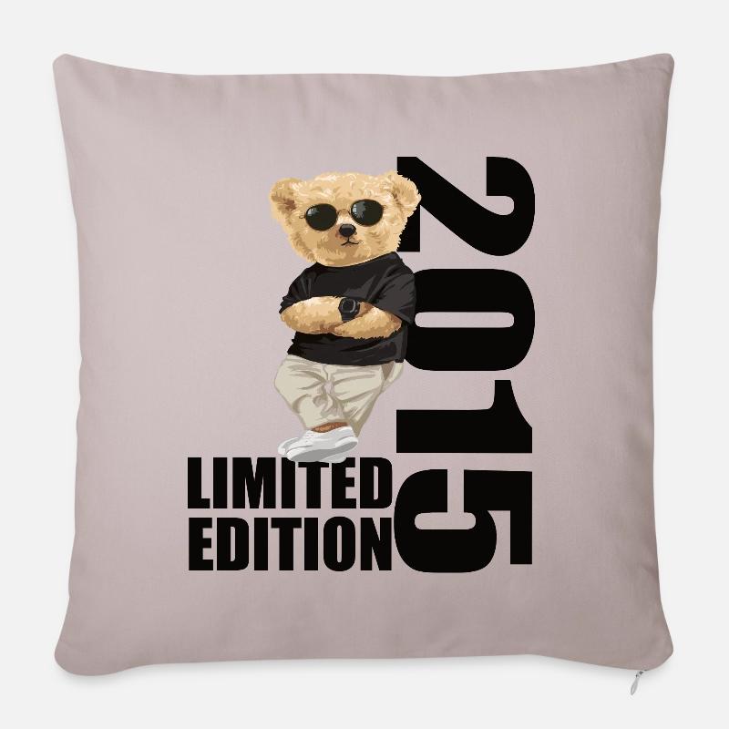 Limited Edition 2015 Bär Bären Geburtstag 2015 - Sofakissenbezug 45 x 45 cm - helles Taupe