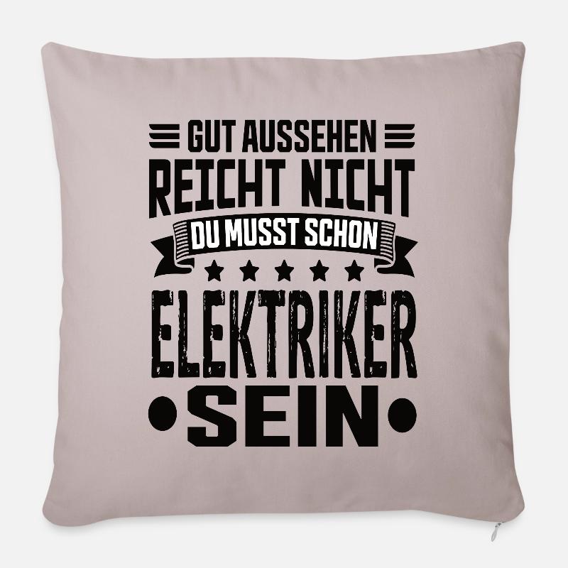 Elektriker - Sofakissenbezug 45 x 45 cm - helles Taupe