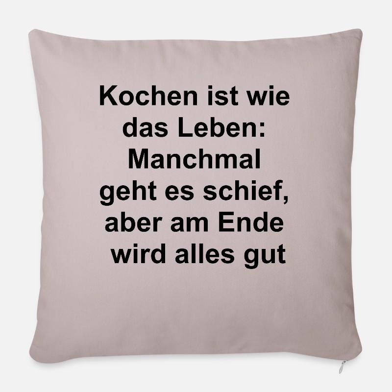 Lustiges Kochgeschenk - Sofakissenbezug 45 x 45 cm - helles Taupe