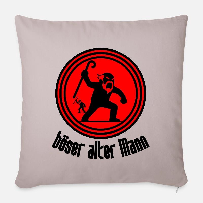Böser Alter Mann Witziger Rentner Humor Großvater - Sofakissenbezug 45 x 45 cm - helles Taupe