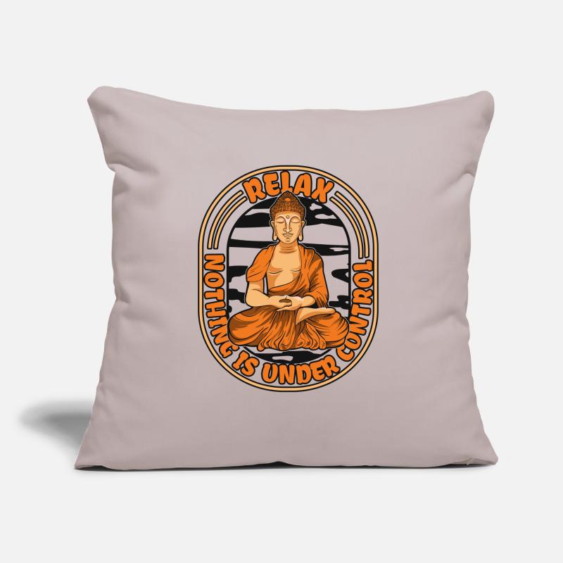 Relax Nothing Is Under Control Buddhist Statue Sofa pillowcase 17,3'' x 17,3'' (45 x 45 cm)