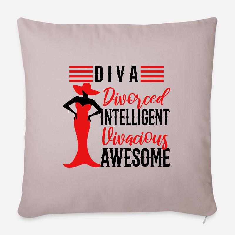 Divorce Diva - Housse de coussin décorative 45 x 45 cm - taupe clair