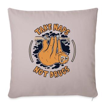 Faire la sieste, pas de drogue Folivora à gorge brune - Housse de coussin décorative 45 x 45 cm - taupe clair - Devant