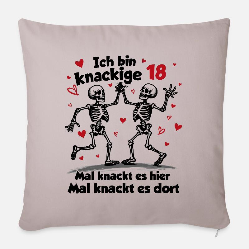 18. Geburtstag | Knackige 18 | Ich bin alt - Sofakissenbezug 45 x 45 cm - helles Taupe