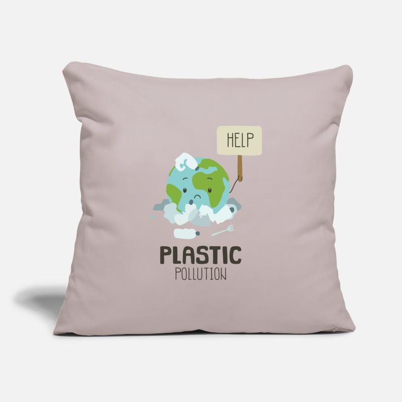 Help Stop Plastic Pollution Environmental Awareness Sofa pillowcase 17,3'' x 17,3'' (45 x 45 cm)