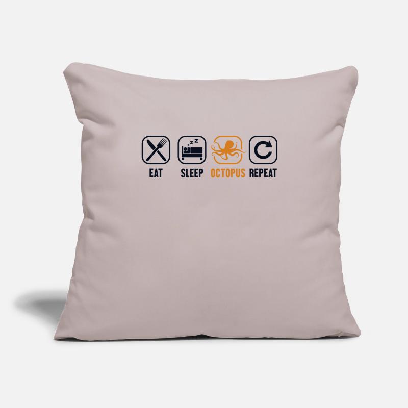 Manger Dormir Octopus Répéter Octopodes Octopoda Lover Housse de coussin décorative 45 x 45 cm