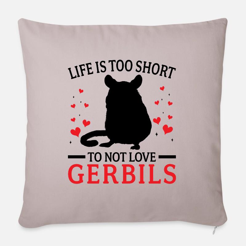 Les gerbilles n’aiment pas les gerbilles rongeurs - Housse de coussin décorative 45 x 45 cm - taupe clair