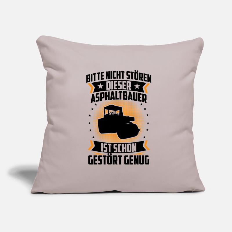 Asphalt builder is disrupted enough road construction Sofa pillowcase 17,3'' x 17,3'' (45 x 45 cm)