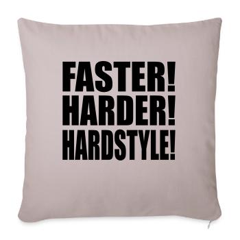 Faster Harder Hardstyle DE - Sofakissenbezug 45 x 45 cm - helles Taupe - Vorne