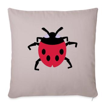 Marienkäfer / ladybug (3c) - Sofakissenbezug 45 x 45 cm - helles Taupe - Vorne