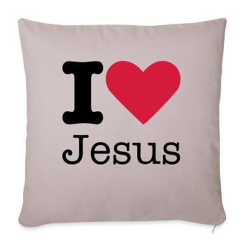 I Love Jesus - Housse de coussin décorative 45 x 45 cm - taupe clair - Devant