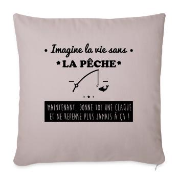 La pêche,pêcheur,pécheur - Housse de coussin décorative 45 x 45 cm - taupe clair - Devant