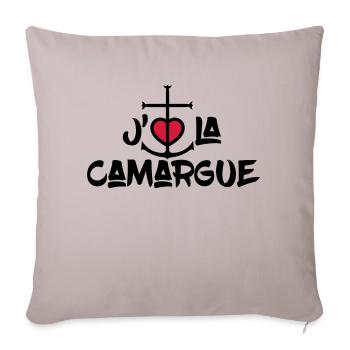 j'aime la Camargue - Housse de coussin décorative 45 x 45 cm - taupe clair - Devant