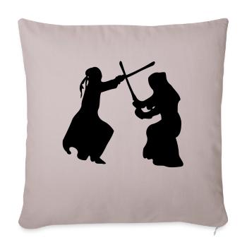 Arts martiaux Kendo -3 - Housse de coussin décorative 45 x 45 cm - taupe clair - Devant