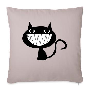 Laughing cat with teeth - Sofa pillowcase 17,3'' x 17,3'' (45 x 45 cm) - light taupe - Front