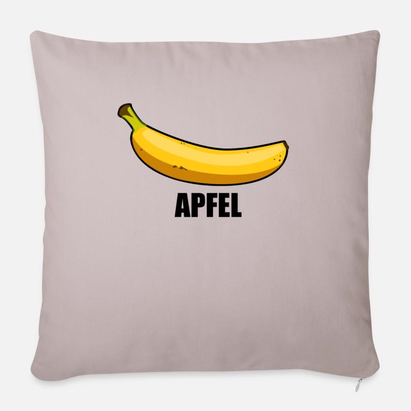 Banane/Apfel - Sofakissenbezug 45 x 45 cm - helles Taupe