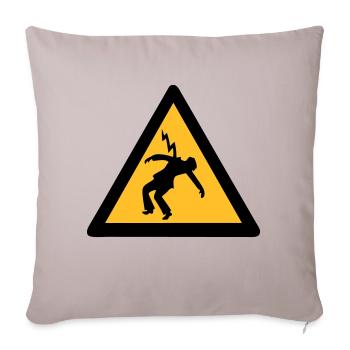 elektriker blitzschlag signalisiert gefahr - Sofakissenbezug 45 x 45 cm - helles Taupe - Vorne