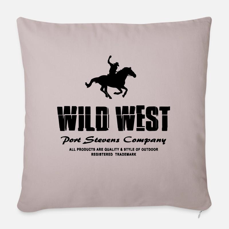 Western Riding - Westernreiten - Sofakissenbezug 45 x 45 cm - helles Taupe