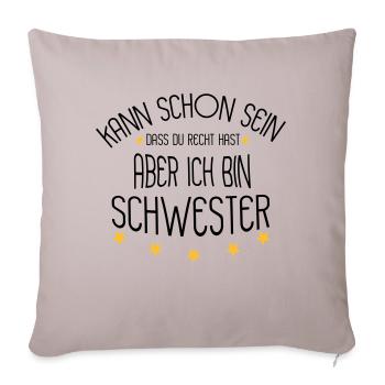 Schwester - Sofakissenbezug 45 x 45 cm - helles Taupe - Vorne