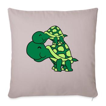 câlin bébé enfant petit jeune maman papa famille p - Housse de coussin décorative 45 x 45 cm - taupe clair - Devant
