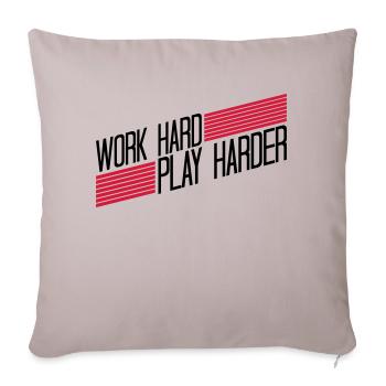 Logo Play Harder - Housse de coussin décorative 45 x 45 cm - taupe clair - Devant