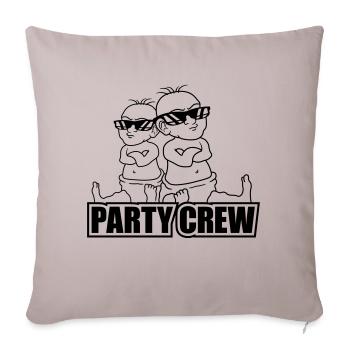 Logo Party Crew 2 Cool Babies Team Friends Brothers - Housse de coussin décorative 45 x 45 cm - taupe clair - Devant