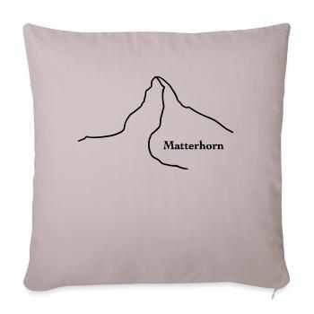 Matterhorn mit Text - Sofakissenbezug 45 x 45 cm - helles Taupe - Vorne