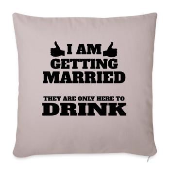 Fiançailles Mariage Bagues de Mariage JGA Mariage Coeur Amour - Housse de coussin décorative 45 x 45 cm - taupe clair - Devant