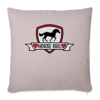 Conception de citation de fille de cheval - Housse de coussin décorative 45 x 45 cm - taupe clair - Devant