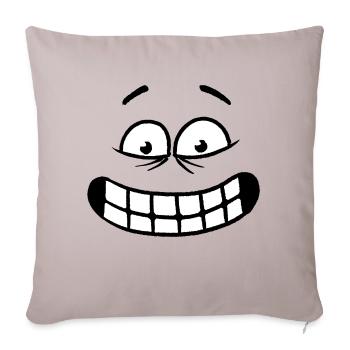 Visage de dessin animé drôle innocent - Housse de coussin décorative 45 x 45 cm - taupe clair - Devant