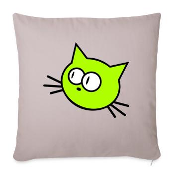 Neugierige Katze Guckt Lustig Ulkig Albern Komisch - Sofakissenbezug 45 x 45 cm - helles Taupe - Vorne