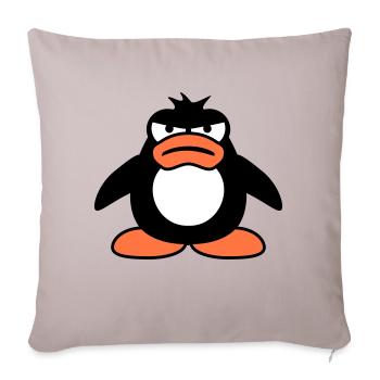 Penguin Angry Unhappy Bad Mood - Sofa pillowcase 17,3'' x 17,3'' (45 x 45 cm) - light taupe - Front