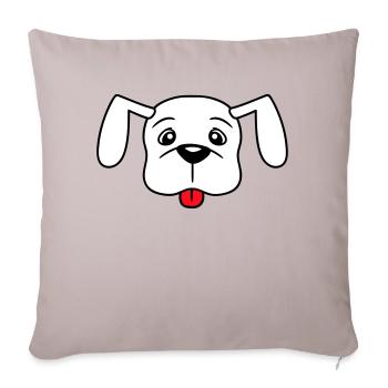 Dog Sticking Out Tongue Naughty Puppy Pet - Sofa pillowcase 17,3'' x 17,3'' (45 x 45 cm) - light taupe - Front