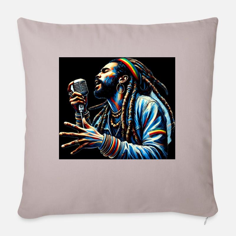 Dreadlock Vibes - Sofa pillowcase 17,3'' x 17,3'' (45 x 45 cm) - light taupe