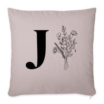 Lette j fleurs minimalistes - Housse de coussin décorative 45 x 45 cm - taupe clair - Devant