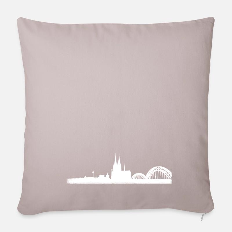 Köln-Skyline - Sofakissenbezug 45 x 45 cm - helles Taupe