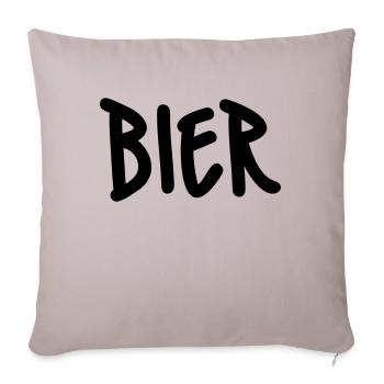 Bier - Sofakissenbezug 45 x 45 cm - helles Taupe - Vorne