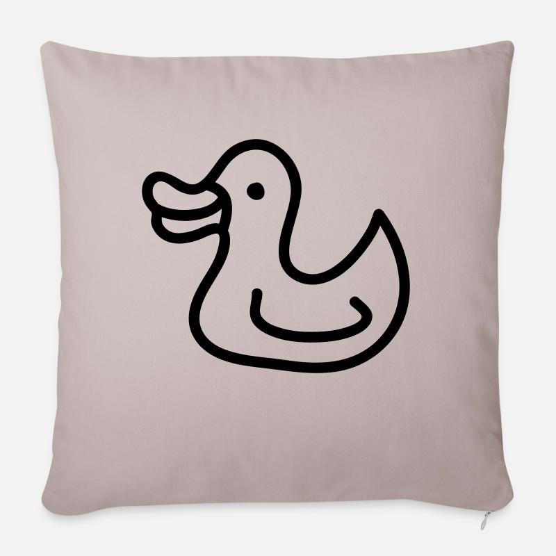 Entchen - Ente - Line - Sofakissenbezug 45 x 45 cm - helles Taupe