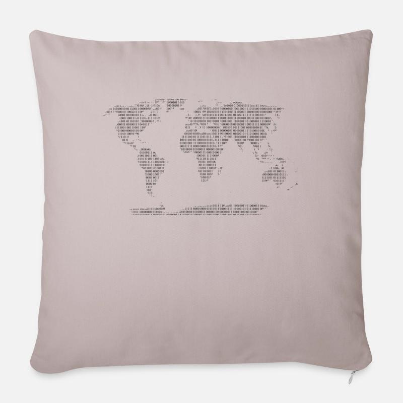 binary, world - Sofa pillowcase 17,3'' x 17,3'' (45 x 45 cm) - light taupe
