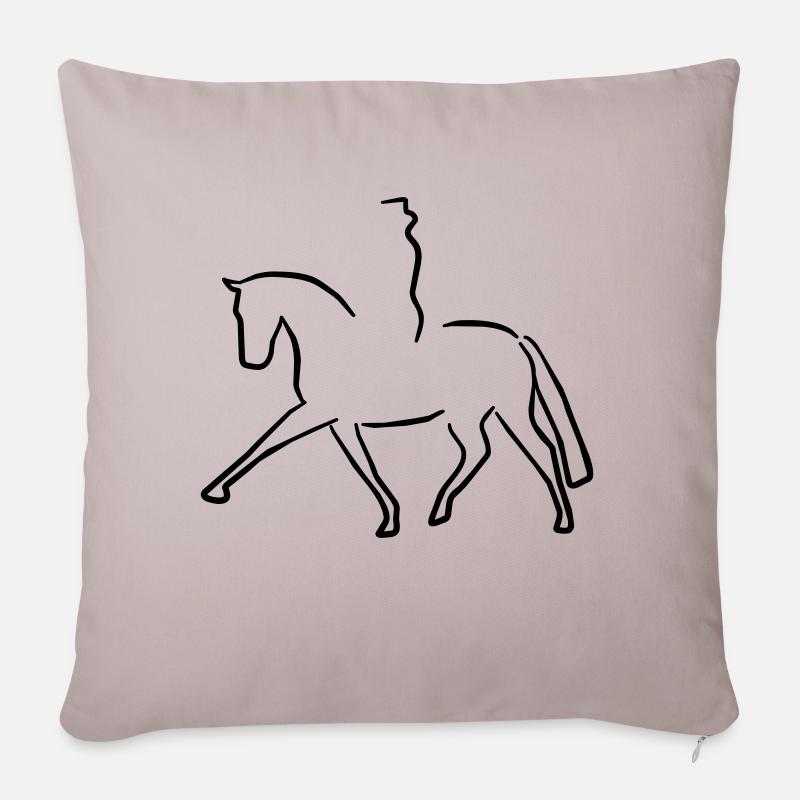 dressurpferd - Sofakissenbezug 45 x 45 cm - helles Taupe