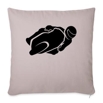 Motorradfahrer - Sofakissenbezug 45 x 45 cm - helles Taupe - Vorne
