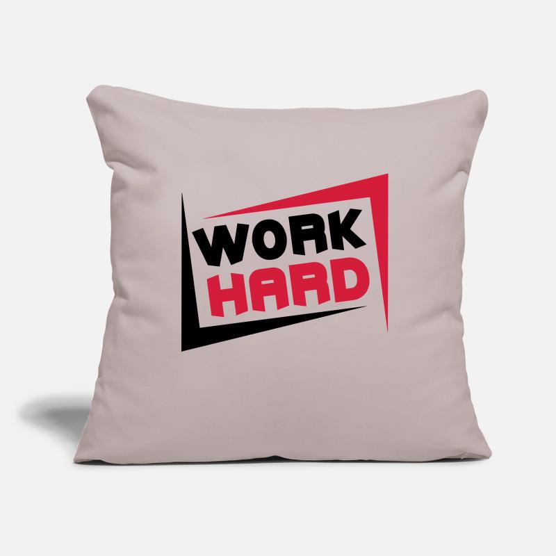 Work Hard Housse de coussin décorative 45 x 45 cm