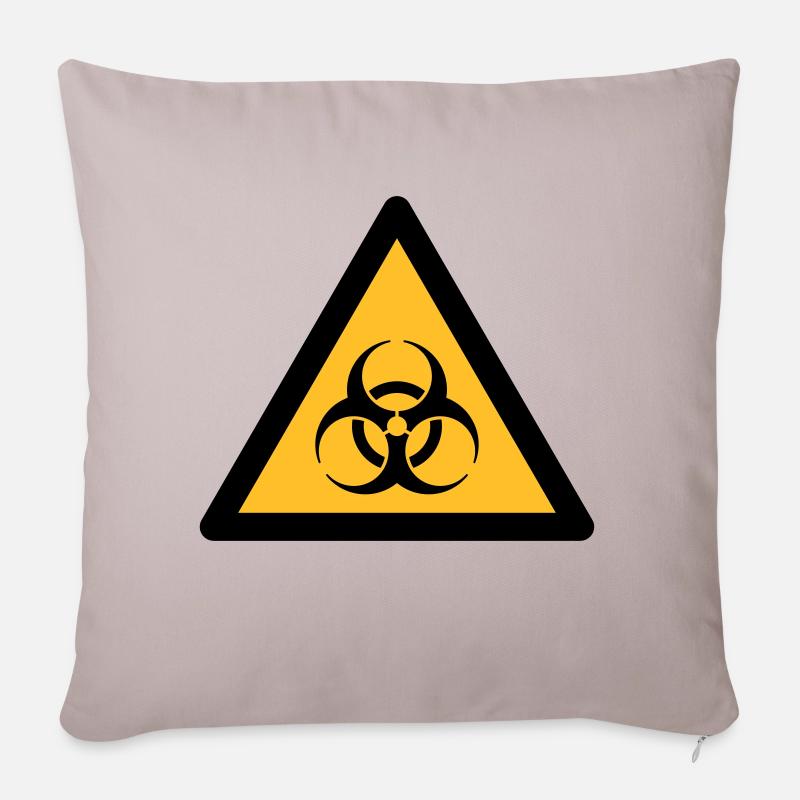 Symbole de danger - Biohazard (2 couleurs) - Housse de coussin décorative 45 x 45 cm - taupe clair