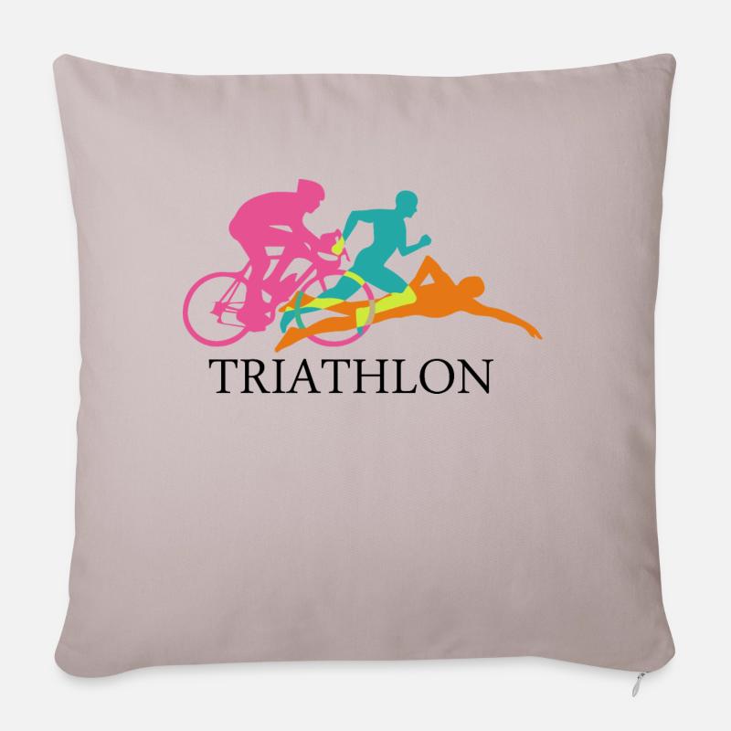 Triathlon - Sofakissenbezug 45 x 45 cm - helles Taupe